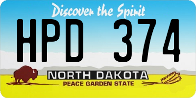 ND license plate HPD374
