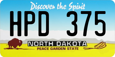 ND license plate HPD375