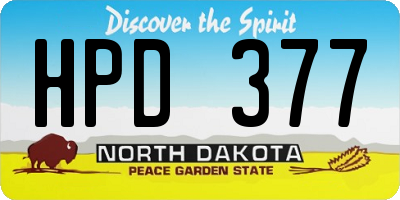 ND license plate HPD377