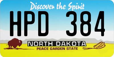ND license plate HPD384