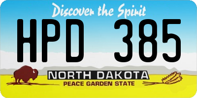 ND license plate HPD385