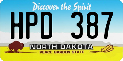 ND license plate HPD387