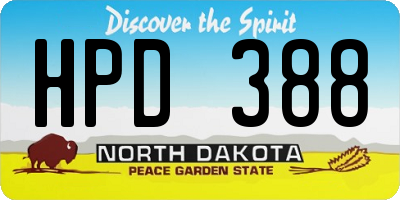 ND license plate HPD388