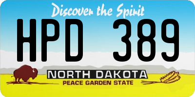 ND license plate HPD389