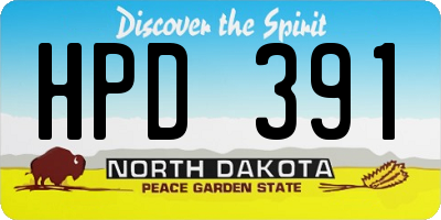ND license plate HPD391