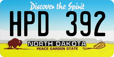 ND license plate HPD392