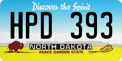 ND license plate HPD393
