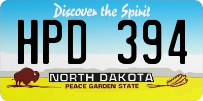 ND license plate HPD394