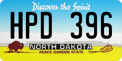 ND license plate HPD396