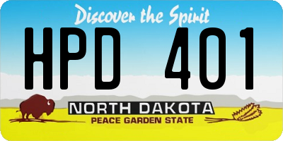 ND license plate HPD401
