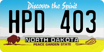 ND license plate HPD403