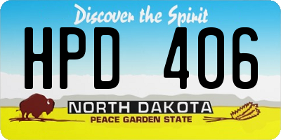 ND license plate HPD406