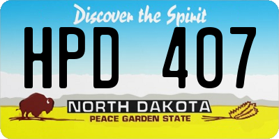 ND license plate HPD407