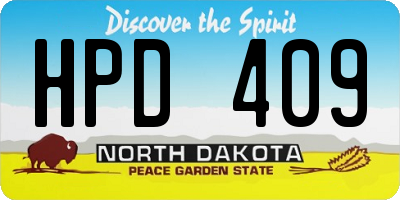 ND license plate HPD409
