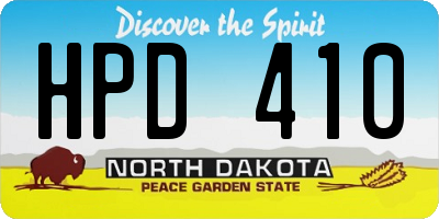 ND license plate HPD410