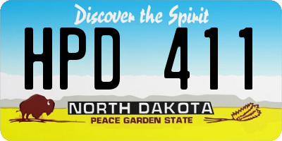ND license plate HPD411
