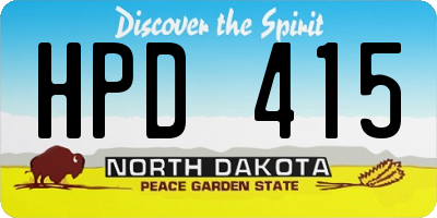 ND license plate HPD415