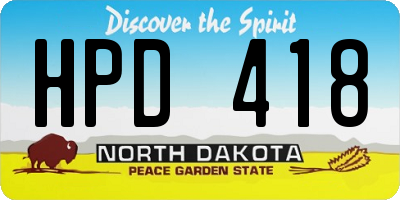 ND license plate HPD418