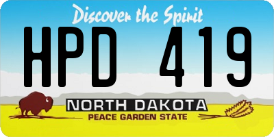 ND license plate HPD419