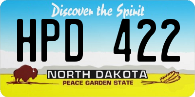 ND license plate HPD422