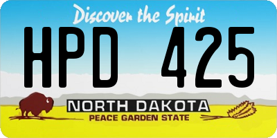ND license plate HPD425