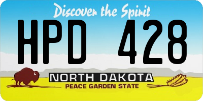ND license plate HPD428