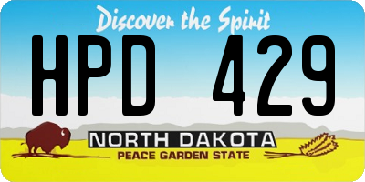 ND license plate HPD429