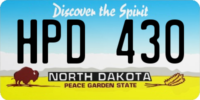 ND license plate HPD430