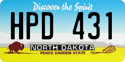 ND license plate HPD431
