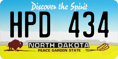 ND license plate HPD434