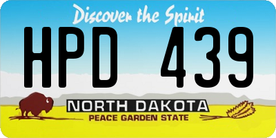 ND license plate HPD439