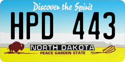 ND license plate HPD443