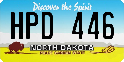 ND license plate HPD446