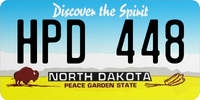 ND license plate HPD448