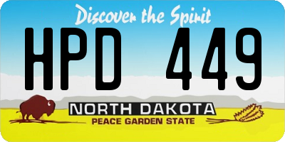 ND license plate HPD449