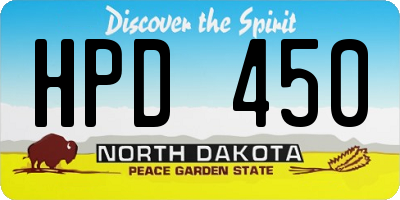 ND license plate HPD450