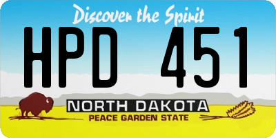 ND license plate HPD451