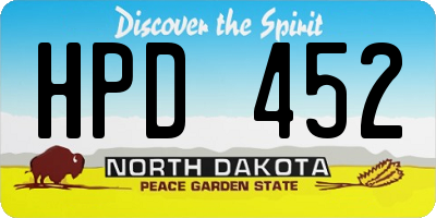 ND license plate HPD452