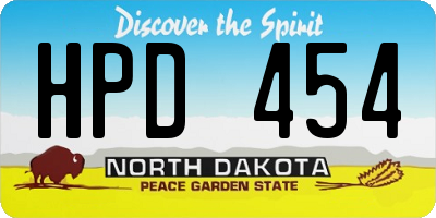 ND license plate HPD454