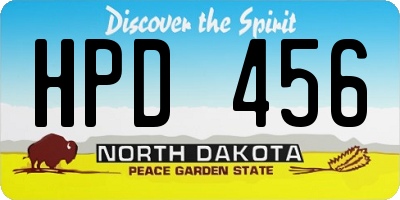 ND license plate HPD456