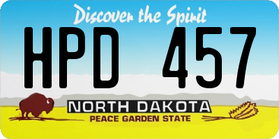 ND license plate HPD457