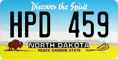 ND license plate HPD459