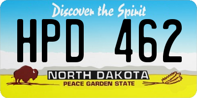 ND license plate HPD462