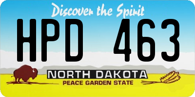 ND license plate HPD463