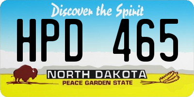 ND license plate HPD465