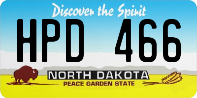 ND license plate HPD466