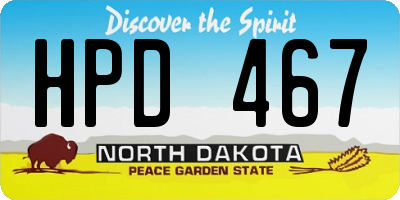 ND license plate HPD467