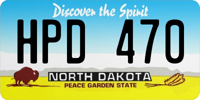 ND license plate HPD470