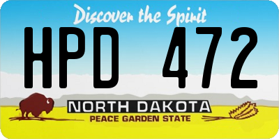 ND license plate HPD472