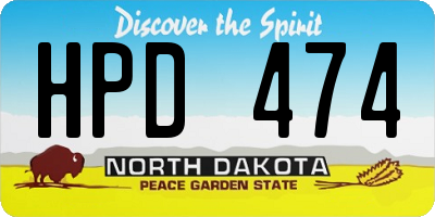 ND license plate HPD474